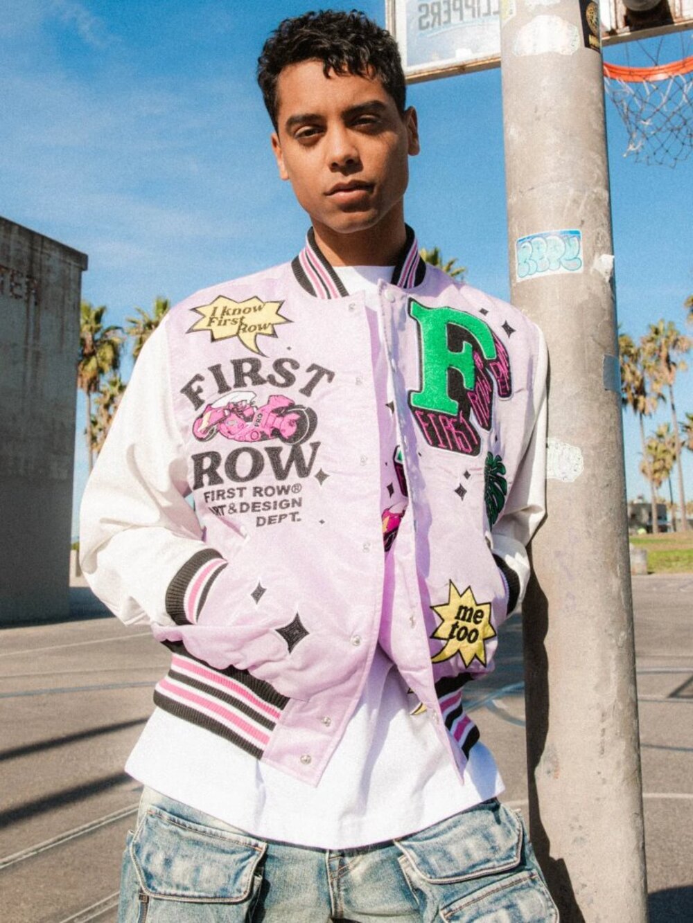 First Row Kaneda's Bike Varsity Jacket Lavendar Size Large